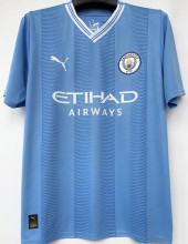 2023/24 Man City 1:1 Quality Home Blue Fans Soccer Jersey