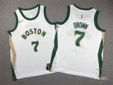 2023/24 Celtics BROWN #7 White Kids City Edition NBA Jerseys 刺绣