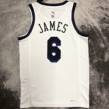 2023 Lakers JAMES #6 White City Edition NBA Jerseys