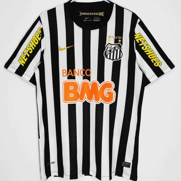 2011/12 Santos Away Black White Retro Soccer Jersey