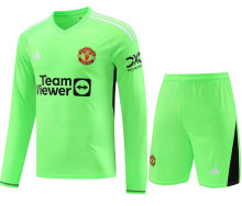 2023/24 M Goalkeeper Green Long Sleeve Soccer Jersey(A Set)
