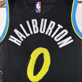 2024 Pacers HALIBURTON #0 Black City Edition NBA Jerseys