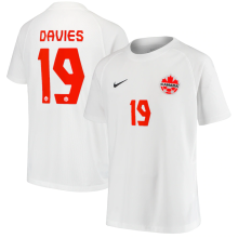 DAVIES #19 Canada Away White Fans Soccer Jersey 2021-2023