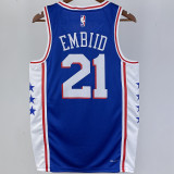 2023/24 76ers EMBIID #21 Blue NBA Jerseys 热压