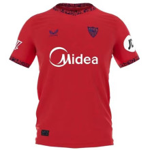 2024/25 Sevilla FC Away Red Fans Soccer Jersey 胸前带美的广告