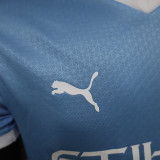 2025/26 Man City Home Blue Player Version Soccer Jersey