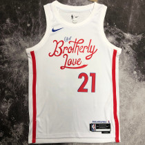 76ers EMBIID #21 City Edition White NBA Jerseys