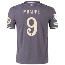 MBAPPÉ #9 RM 1:1 Quality Third Black Fans Jersey 2024/25 （UCL Font)