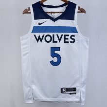 2023/24 Timberwolves EDWARDS #5 White NBA Jerseys