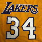 O'Neal # 34 Lakers Yellow Mitchell Ness Retro Jerseys
