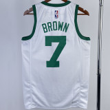 2023/24 Celtics BROWN #7 White Retro NBA Jerseys 热压
