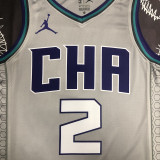 Hornets BALL #2 Grey NBA Jerseys