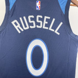 2023/24 Timberwolves RUSSELL #0 Sapphire Blue NBA Jerseys