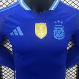 2024/25 Argentina Away Blue Player Version Long Sleeve Jersey (Have FlFA World Champion 2022 有胸前章)
