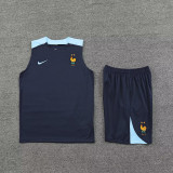 2024/25 France Sapphire Blue Vest Training Jersey(A Set)