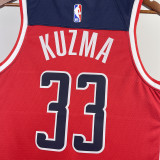 2023/24 Wizards KUZMA #33 Red Away NBA Jerseys