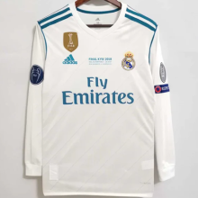2017/18 RM Home UCL FINAL KYIV 2018 Retro Long Sleeve Jersey (Have All Patch 全臂章有胸前字)