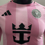 2025/26 Inter Miami Home Pink Player Version Long Sleeve Soccer Jersey