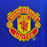 2002/03 M Utd Away Blue Retro Long Sleeve Retro Soccer Jersey