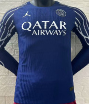 2024/25 PSG 4Th Blue Player Version Long Sleeve Soccer Jersey