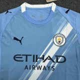 2025/26 Man City Home Blue Fans Soccer Jersey