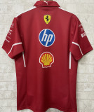 2025 Ferrari Red F1 POLO Team T-Shirt  有领   背后三个广告