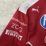 2025 Ferrari Red F1 POLO Team T-Shirt  有领   背后三个广告