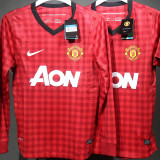 2012/13 M Utd Home Red Retro Player Version Soccer Jersey