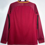 2017/18 Roma Home Red Retro Long Sleeve Soccer Jersey