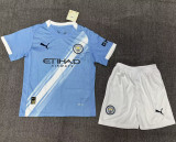 2025/26 Man City Home Blue Kids Soccer Jersey