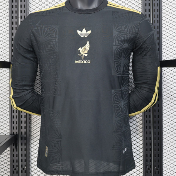2025 Mexico Black Special Edition México de Oro Player Version Long Sleeve  Jersey