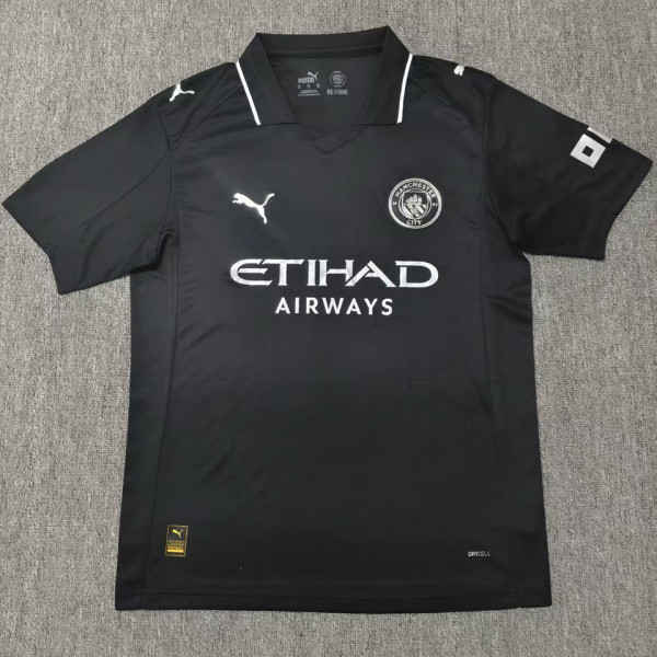 2025 Man City Black Special Edition Fans Soccer Jersey