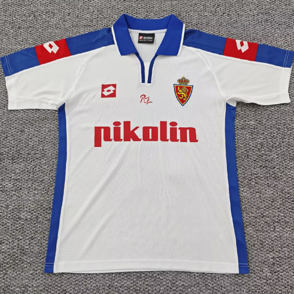 2004 Zaragoza Home White Retro Soccer Jersey