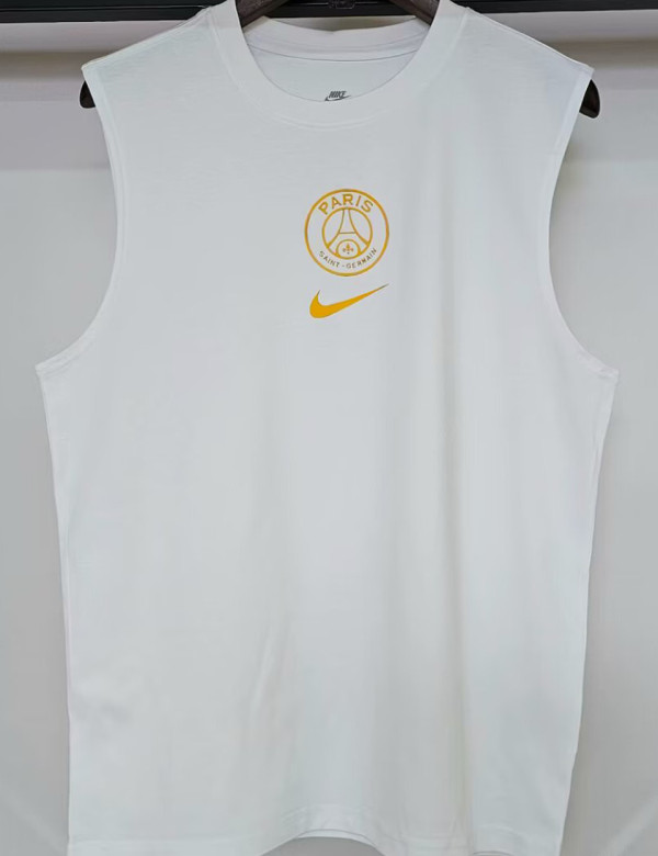 2025 PSG White Pure Cotton Vest Jersey