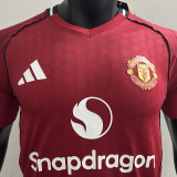 2025/26 M Utd Home Red Player Version Soccer Jersey