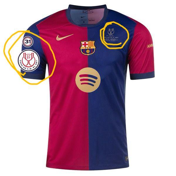 2024/25 BA 1:1 Quality Home Fans Soccer Jersey（Have RFEF 31 + Final Font ）带国王杯章和胸前决赛小字