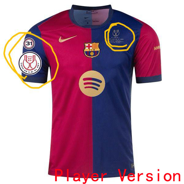 2024/25 BA  Home Player Version Soccer Jersey球员版（Have RFEF 31 + Final Font ）带国王杯章和胸前决赛小字