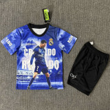 RONALDO #7 RM Special Edition Blue Kids Soccer Jersey