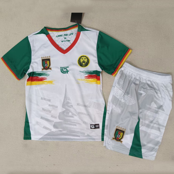 2025/26 Cameroon Third White Kids Soccer Jersey