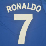 2008/2009 M Utd Third Blue Retro Player Version Soccer Jersey 球员版