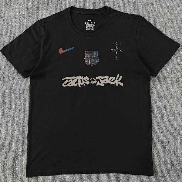 2025/26 BA x Travis Scott Black Pure Cotton Jersey 胸前银色字