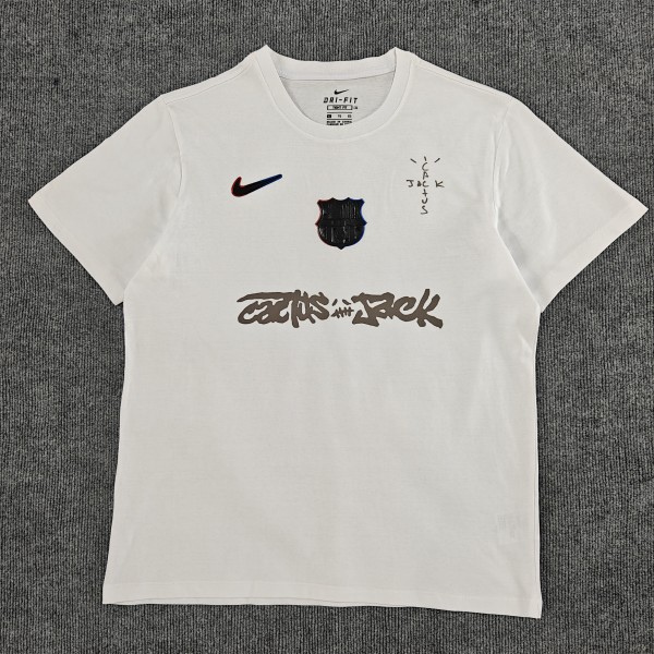 2025/26 BA x Travis Scott White Pure Cotton Jersey 胸前银色字