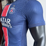 2024/25 PSG Home Blue Champion Style Player Version Soccer Jersey 前后带星