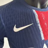 2024/25 PSG Home Blue Champion Style Player Version Soccer Jersey 前后带星