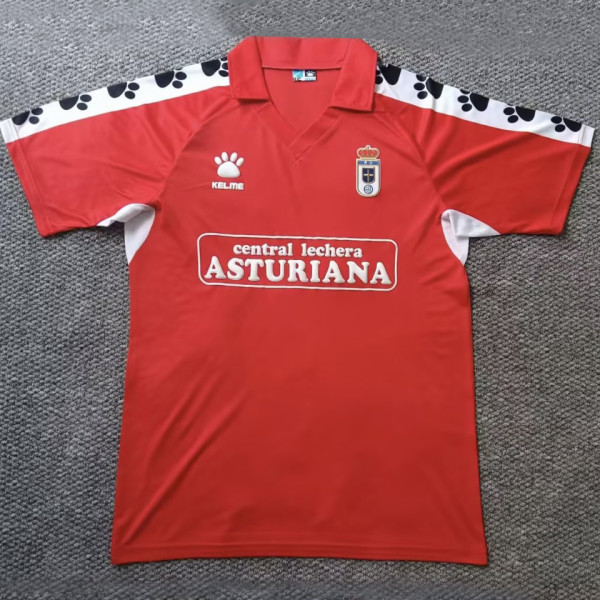 1990/91 Real Oviedo Away Red Retro Soccer Jersey