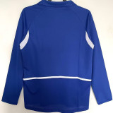 2002 Brazil Away Blue Retro Long Sleeve Soccer Jersey