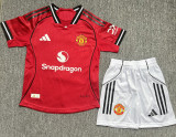 2025/26 M Utd Home Red Player Version Kids Soccer Jersey 球员版童装
