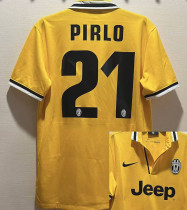 PIRLO #21 JUV Third Yellow Retro Soccer Jersey 2013/14