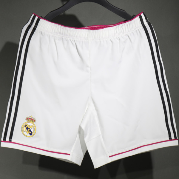 2014/2015 RM Home White Retro Player Version Shorts Pants 球员版