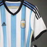 2014 Argentina Home Retro Player Version Soccer Jersey